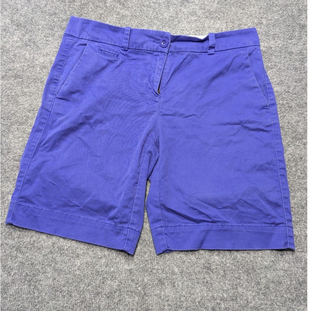 Tommy Hilfiger Womens Purple Chino Shorts Size 8 Mid Rise Stretch 0865485